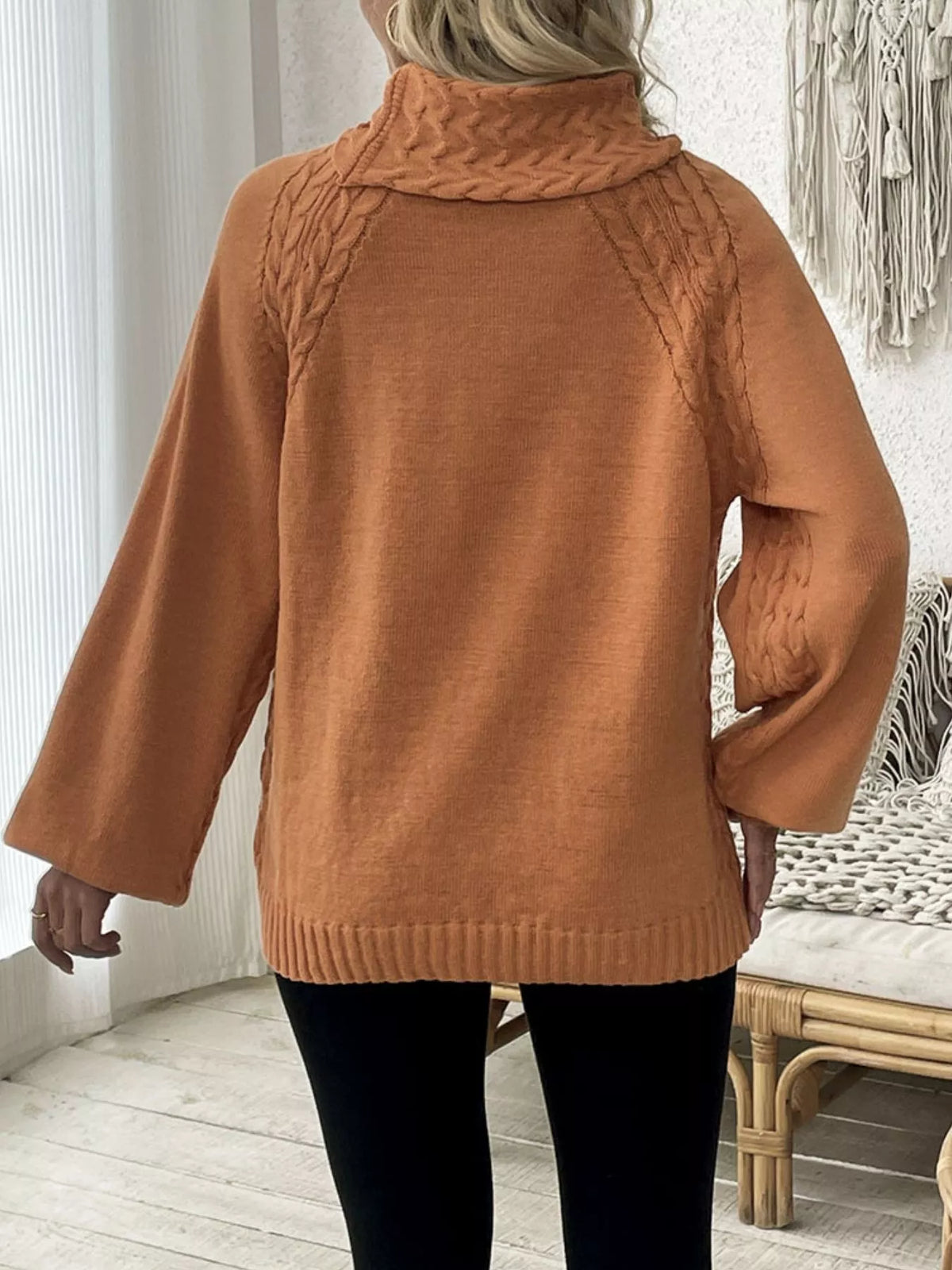 Cable Knit Turtleneck Sweater
