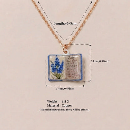 Retro Book Necklace For Women