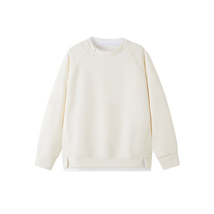 Womens Spliced Crew-neck Pullover Top
