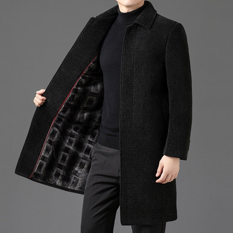 Temperament Lapel With Velvet Men&