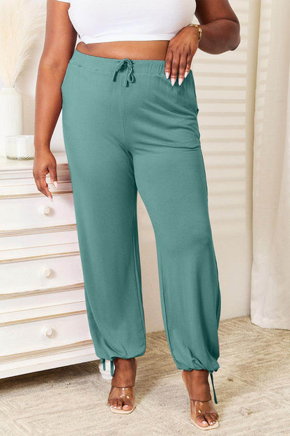 Basic Bae Full Size Soft Rayon Drawstring Pants with Pockets