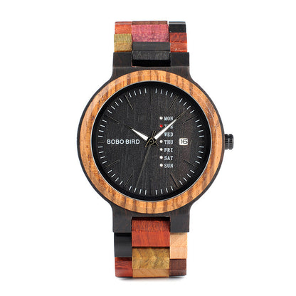 Couple Wooden Watches And Date-display Quartz Watches