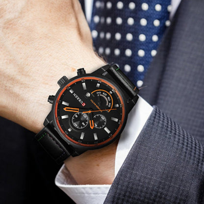 Cairen Water-Resistant Calendar Leather Business-Casual Quartz Watch