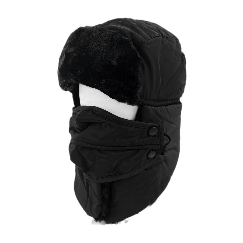 Windproof And Cold-resistant Solid-color Lei Feng Hat With Thickened Fleece For Ear Protection