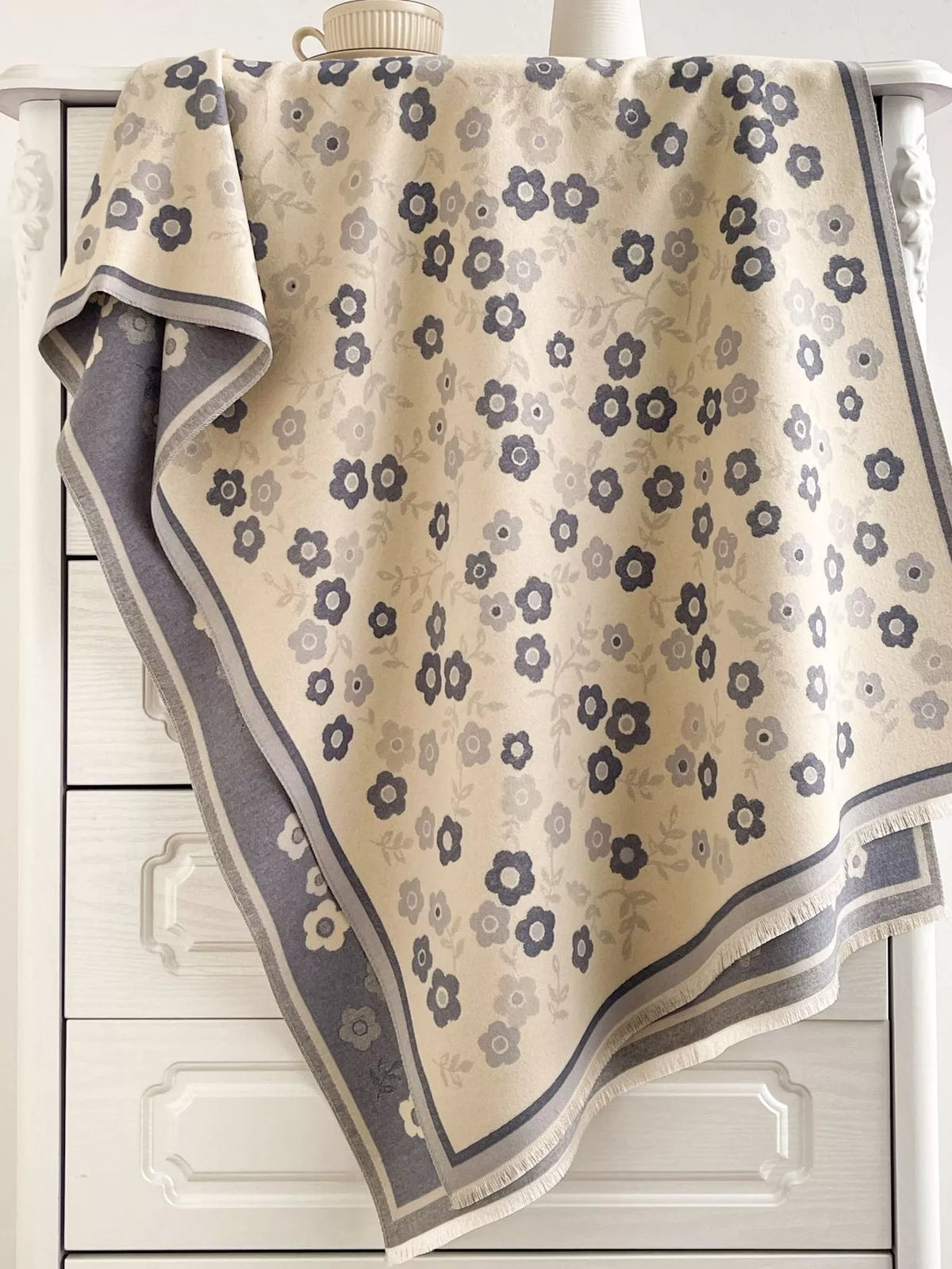 Floral Print Warm Winter Scarf