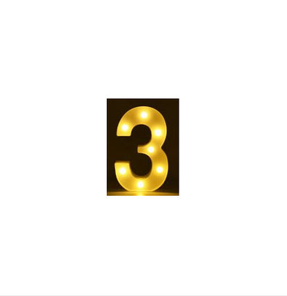 Luminous LED Letter Number Night Light English Alphabet Number Battery Lamp Romantic Wedding Christmas Party Decoration