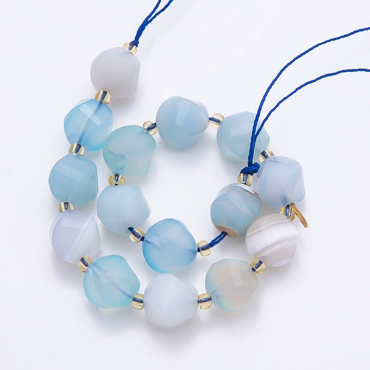 9mm Natural Gemstone Round Multifaceted Beads Strand Finding | WA-04760 ~ WA-04770