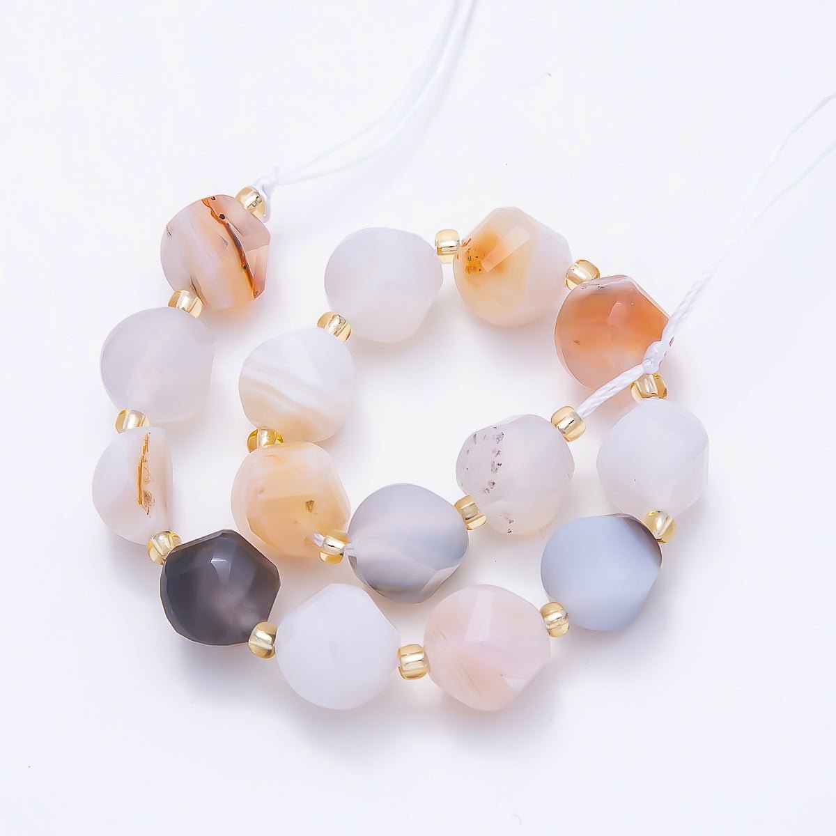 9mm Natural Gemstone Round Multifaceted Beads Strand Finding | WA-04760 ~ WA-04770