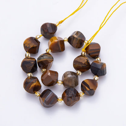 9mm Natural Gemstone Round Multifaceted Beads Strand Finding | WA-04760 ~ WA-04770