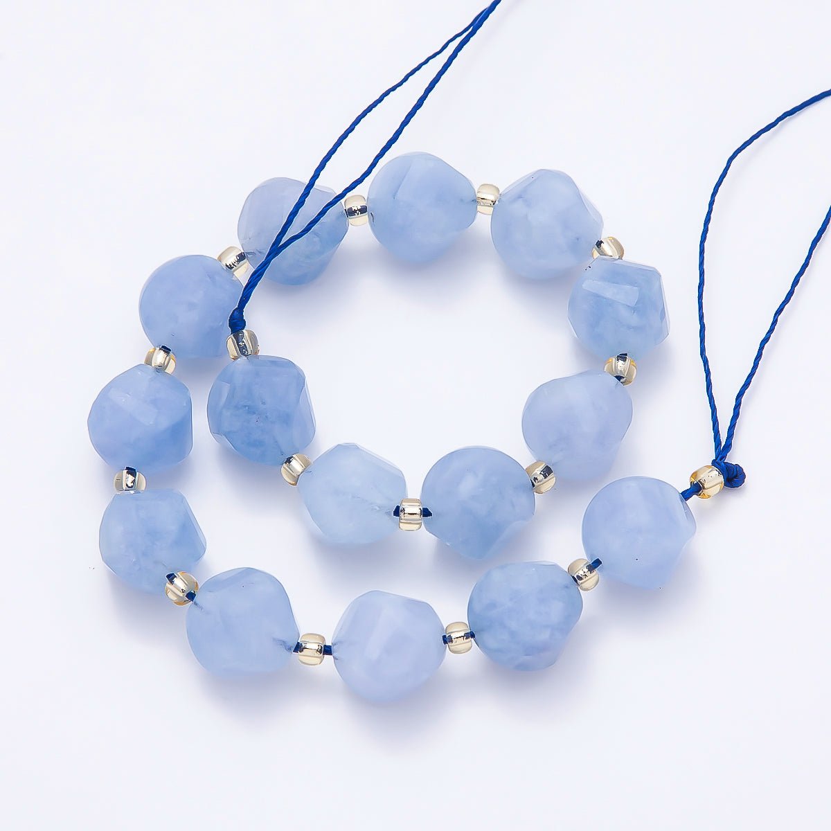 9mm Natural Gemstone Round Multifaceted Beads Strand Finding | WA-04760 ~ WA-04770