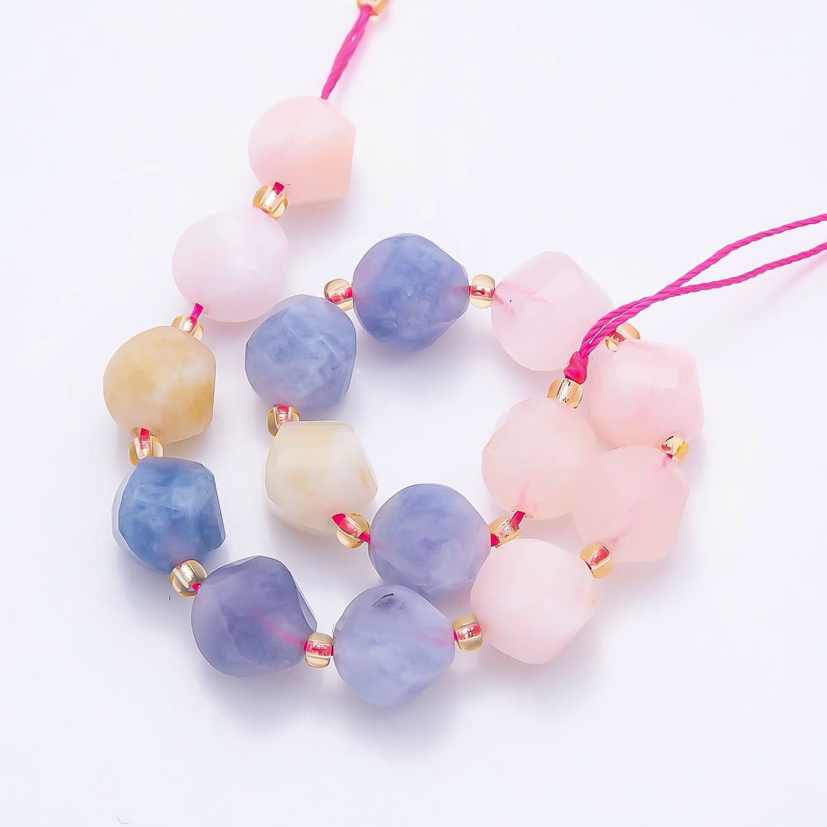 9mm Natural Gemstone Round Multifaceted Beads Strand Finding | WA-04760 ~ WA-04770
