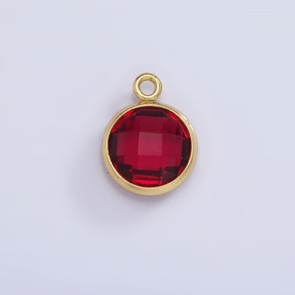 9mm Round BIRTHSTONE Cubic Zirconia Circle Gold Charm Add on Component For Jewelry Making | N-1209 N-1210