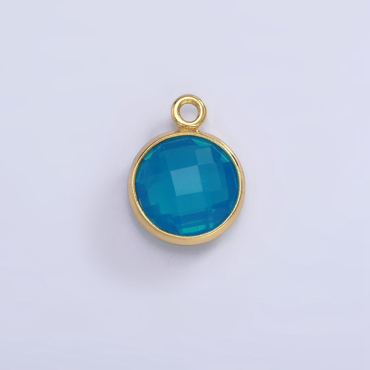 9mm Round BIRTHSTONE Cubic Zirconia Circle Gold Charm Add on Component For Jewelry Making | N-1209 N-1210