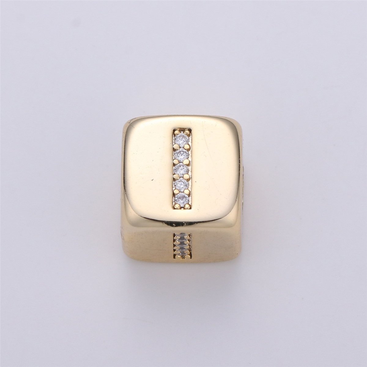 9x9mm Gold Initial Letter Beads, Alphabet Beads, Initial Beads, Alphabet Blocks Micro Pave Initial Block Charm for Bracelet Necklace Supply