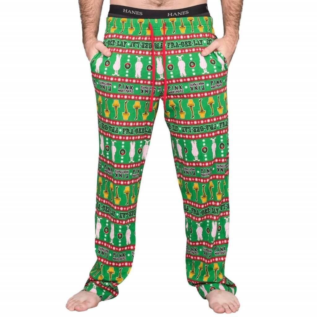 A Christmas Story Major Award Leg Lamp Adult Unisex Pajama Green Pants Loungewear