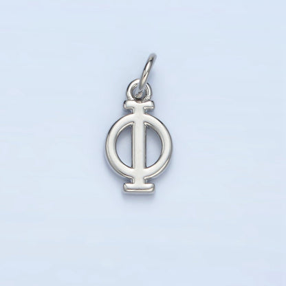 16K Gold Filled Greek Alphabet Personalized Charm in Gold &amp; Silver | A1271 - A1294
