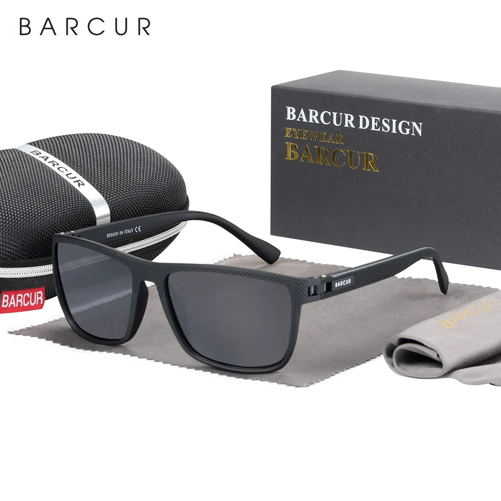 BARCUR Sports Polarized Sunglasses for Men Lightweight TR90 Square Fishing &amp; Travel Eyewear UV400 Protection Men Accessory