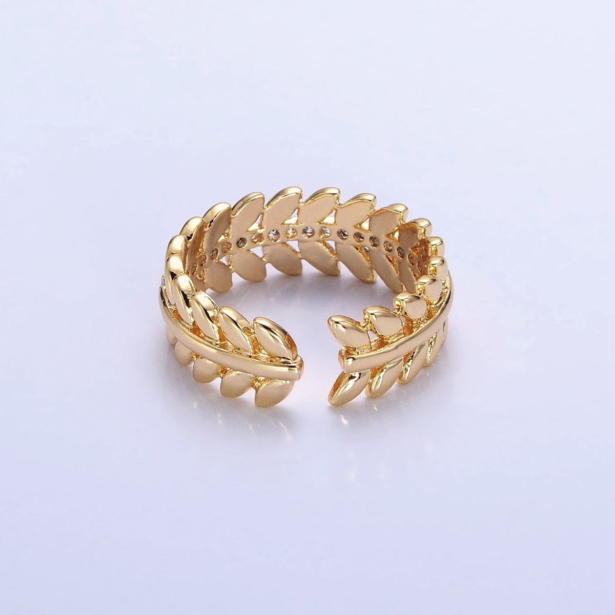 16K Gold Filled Paddy Wheat Band Statement Ring in Gold &amp; Silver | O-1966 O-1967