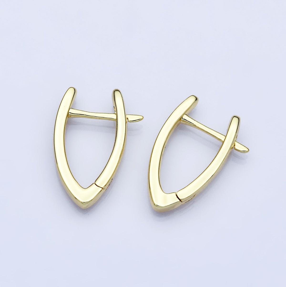24K Gold Filled 20mm Triangle Minimalist English Hoop Earrings | AB1653