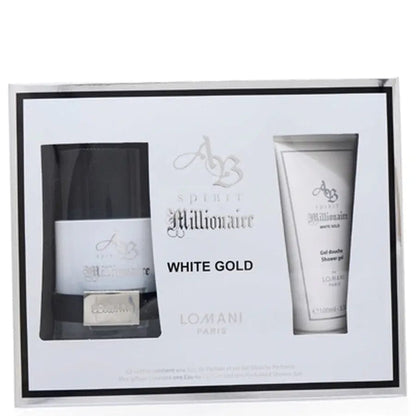 AB Spirit Millionaire White Gold By Lomani For Men (2pc Gift Set)