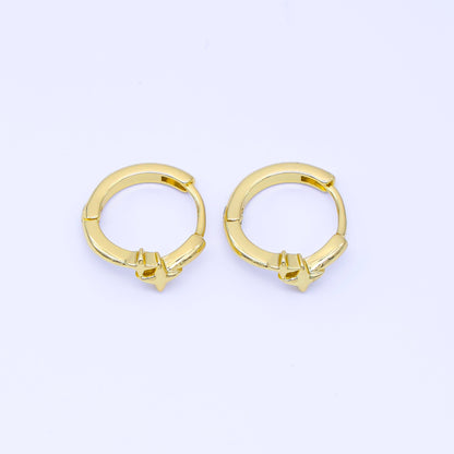 24K Gold Filled 13mm Celestial Star Huggie Earrings in Gold &amp; Silver | AB1660 AB1661