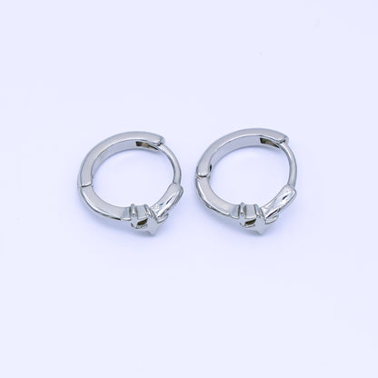 24K Gold Filled 13mm Celestial Star Huggie Earrings in Gold &amp; Silver | AB1660 AB1661