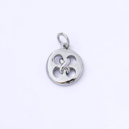 24K Gold Filled 11mm Clothes Buttons Round Charm in Gold &amp; Silver | AF1549