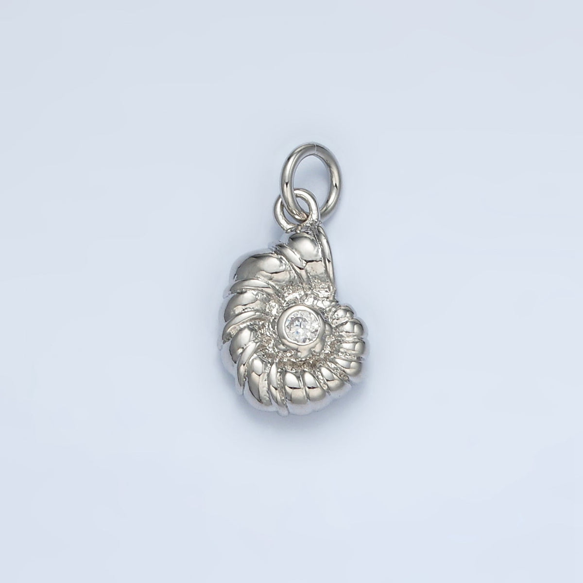 24K Gold Filled 14mm CZ Clam Sea Shell Charm in Gold &amp; Silver | AG865