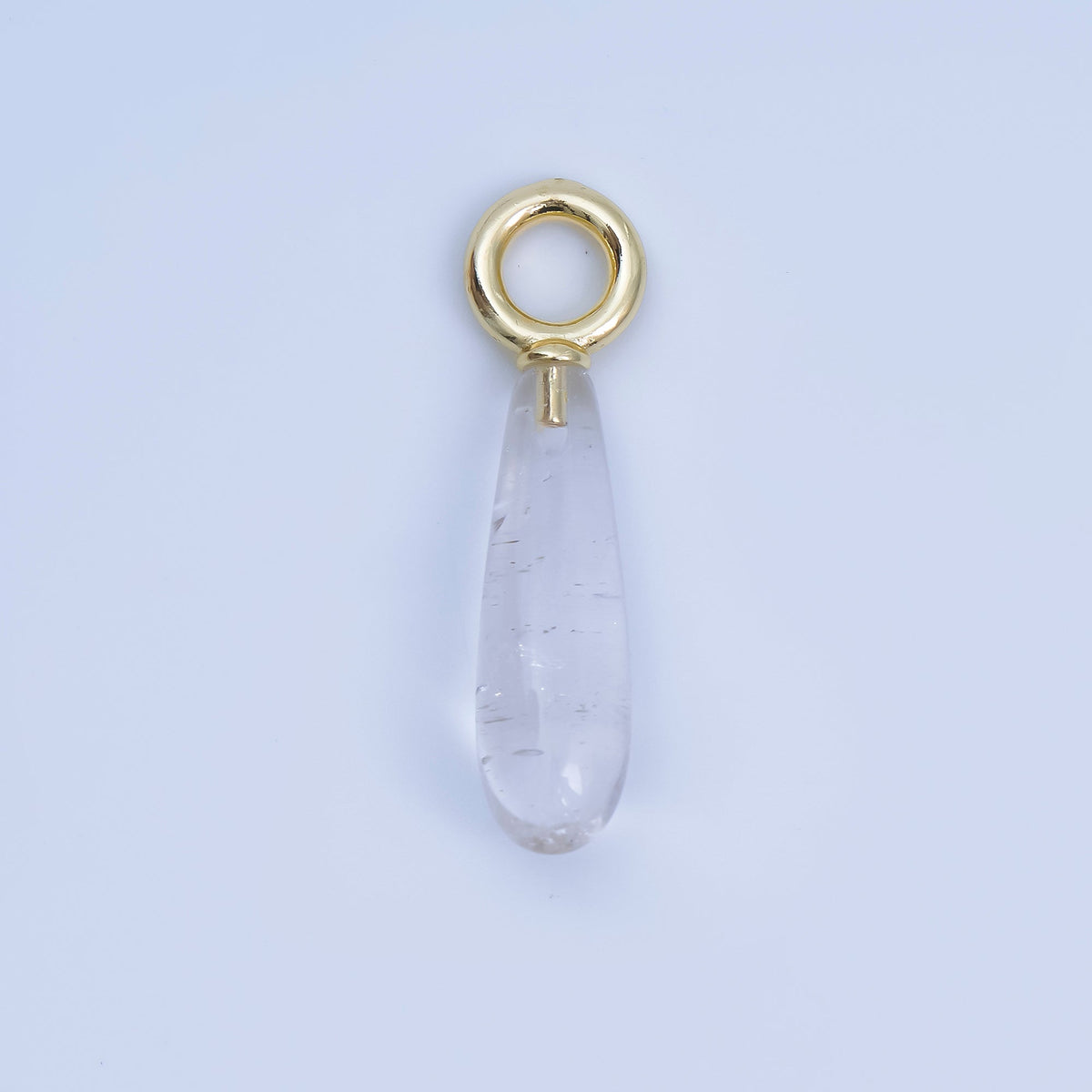 18K Gold Filled 33mm Natural Gemstone Teardrop Drop Pendant | AJ420 - AJ425