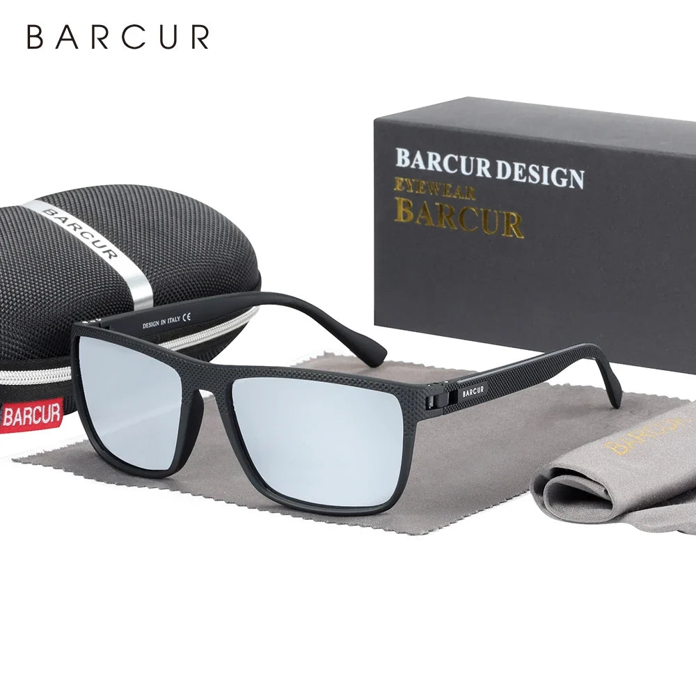 BARCUR Sports Polarized Sunglasses for Men Lightweight TR90 Square Fishing &amp; Travel Eyewear UV400 Protection Men Accessory