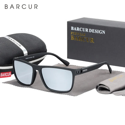 BARCUR Sports Polarized Sunglasses for Men Lightweight TR90 Square Fishing &amp; Travel Eyewear UV400 Protection Men Accessory