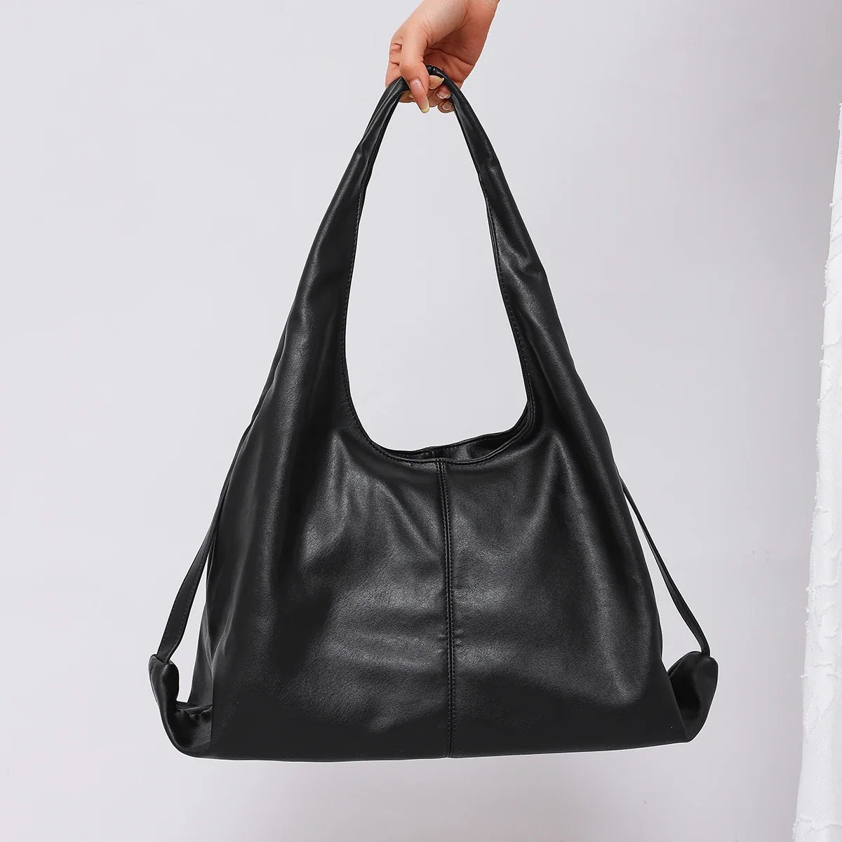 Unbranded Women PU Leather Hobo Shoulder Bag - Large Capacity Daily Commute Tote