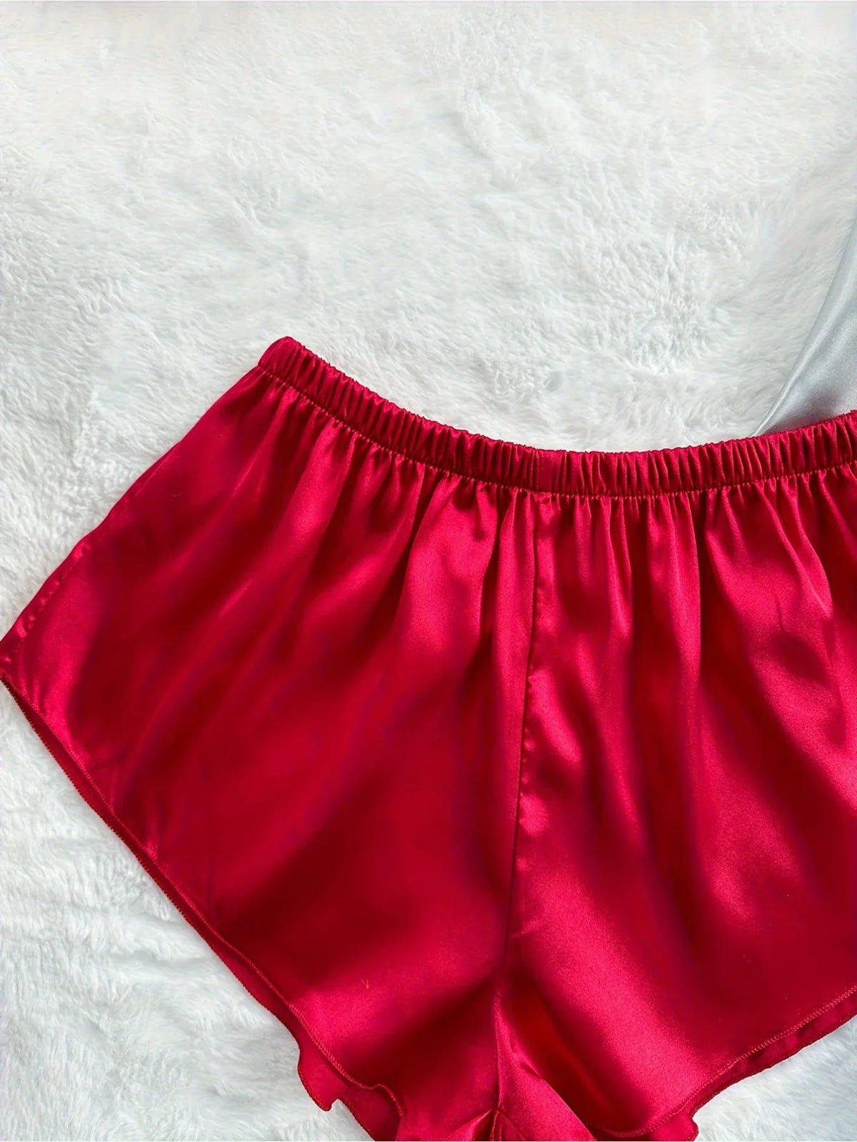 2 Sets Sexy Solid Satin Women&