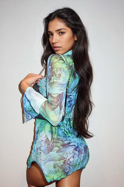 Miami Nights Sheer Mini Dress