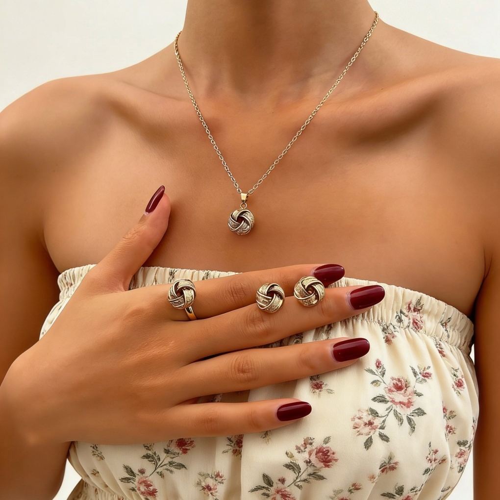 Twist Necklace, Earrings &amp; Ring Set