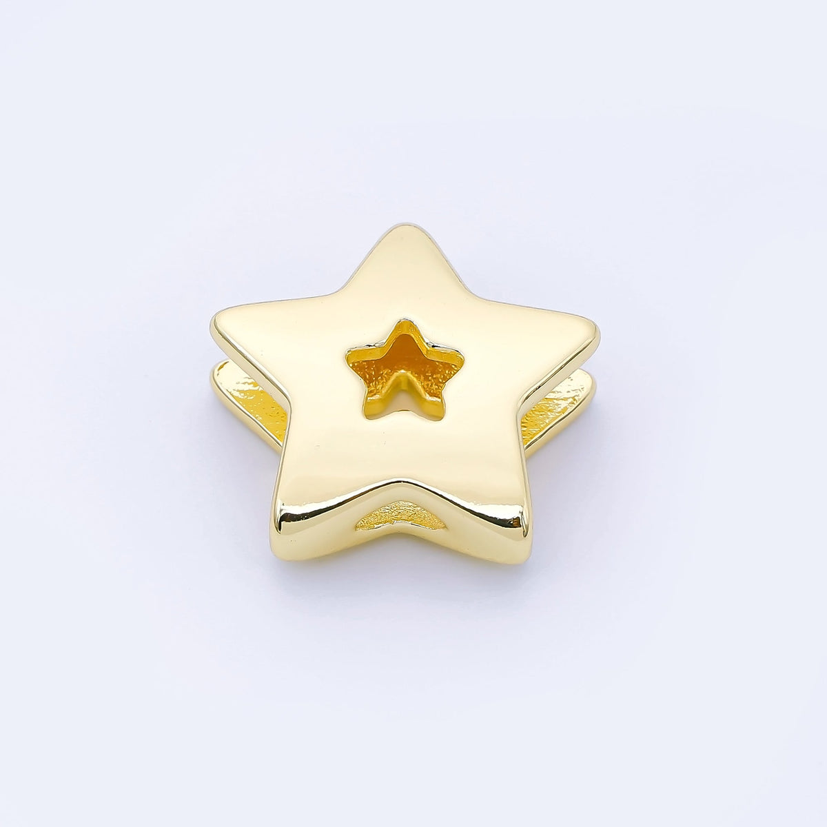 24K Gold Filled 21mm Minimalist Open Celestial Star Bead in Gold &amp; Silver | B854