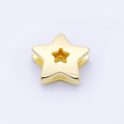 24K Gold Filled 21mm Minimalist Open Celestial Star Bead in Gold &amp; Silver | B854