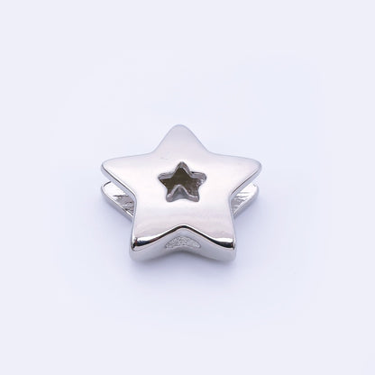 24K Gold Filled 21mm Minimalist Open Celestial Star Bead in Gold &amp; Silver | B854