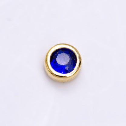 Gold Filled Personalized Locket Bead: 4mm Birthstone Bezel CZ | B-930~935