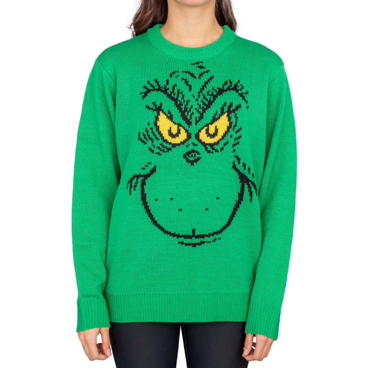 Big Face Adult Unisex Holiday Season Grinch Ugly Christmas Sweater