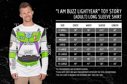 I am Buzz Lightyear Adult Long Sleeve Halloween Cosplay Costume Shirt
