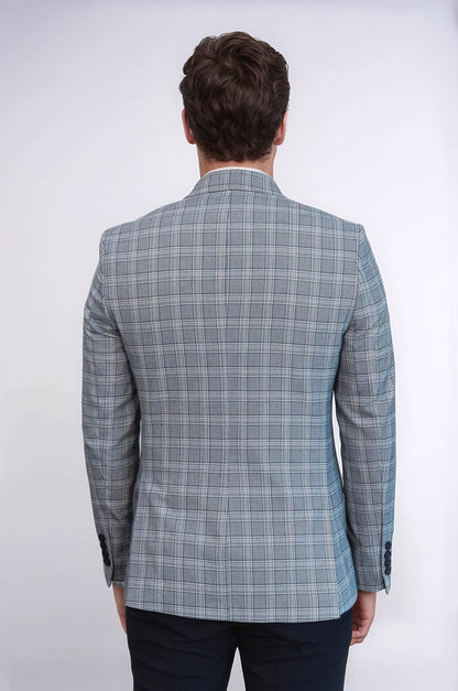 Checked Slim-Fit Grey Men&