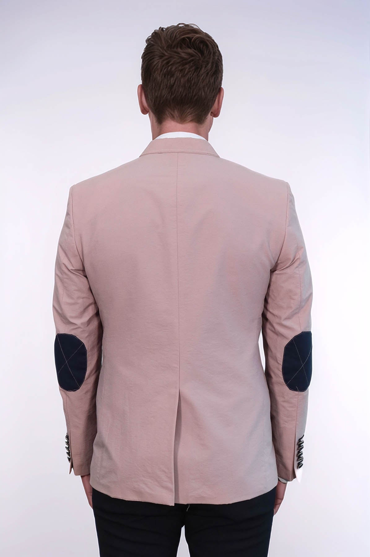 Patched Light Pink Blazer - Wessi