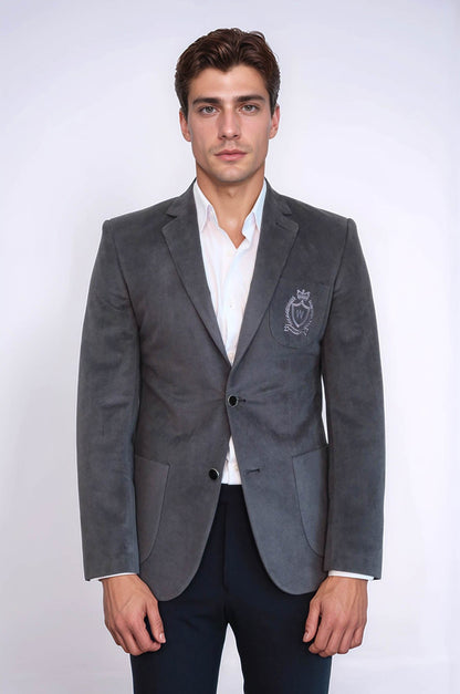 Bag Pocket Rigging Velvet Grey Jacket-Wessi