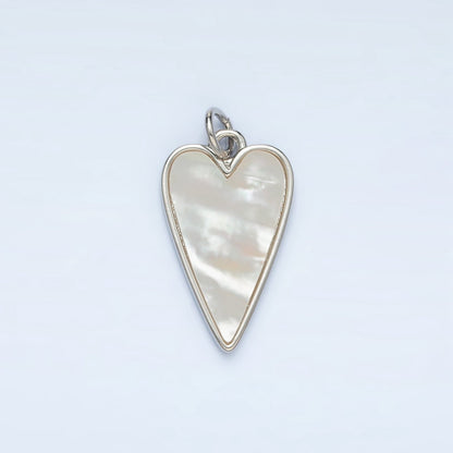 Gold Shell Pearl Heart Love Charm For Valentine Jewelry Making in Gold &amp; Silver | C-717