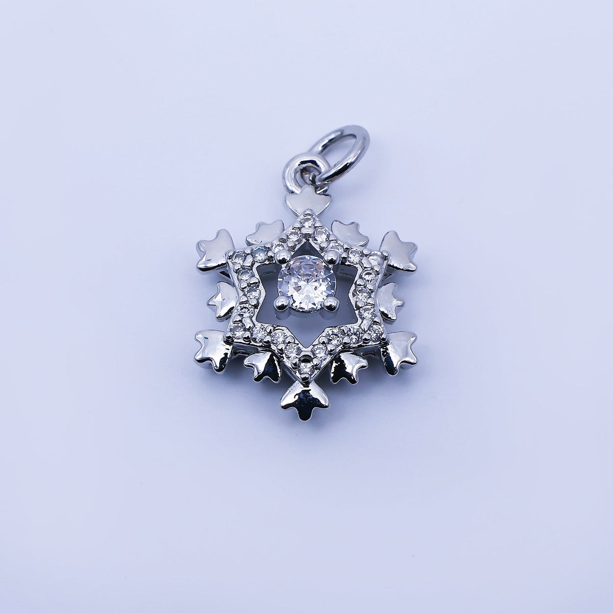 24K Gold Filled 18mm Clear CZ Celestial Star Charm in Gold &amp; Silver | C941