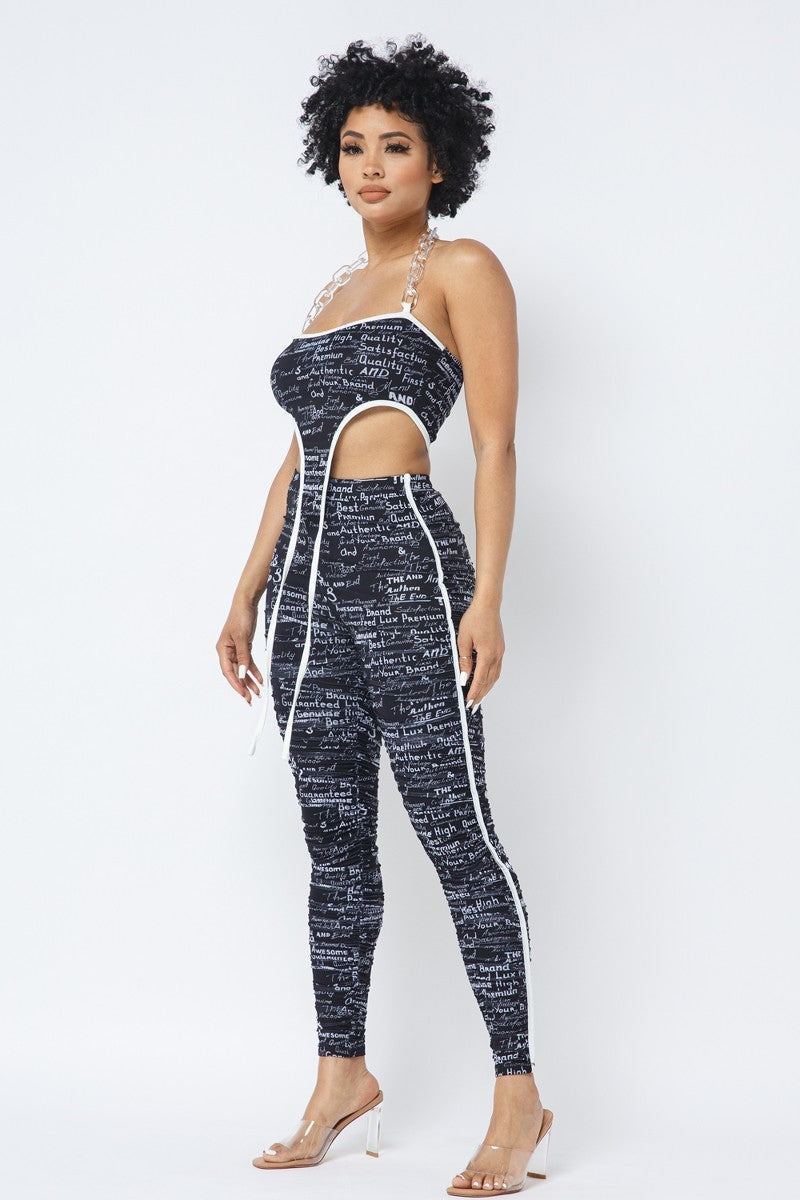 “Logic” Black Leggings Set