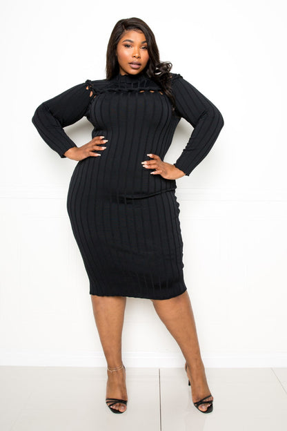 “Electra” Black Bodycon Dress
