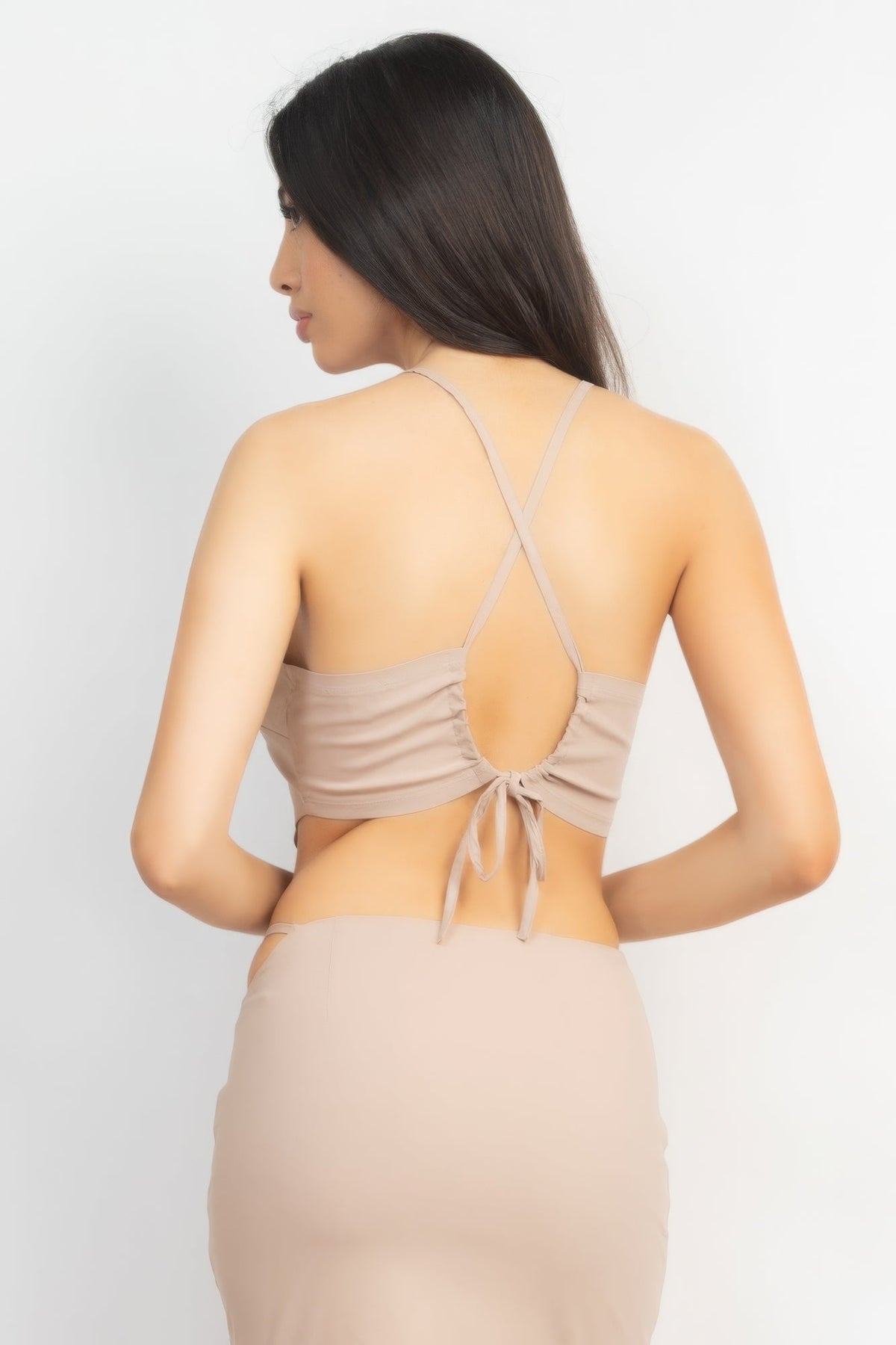 Asymmetrical Cross Back Top &amp; Skirts Set