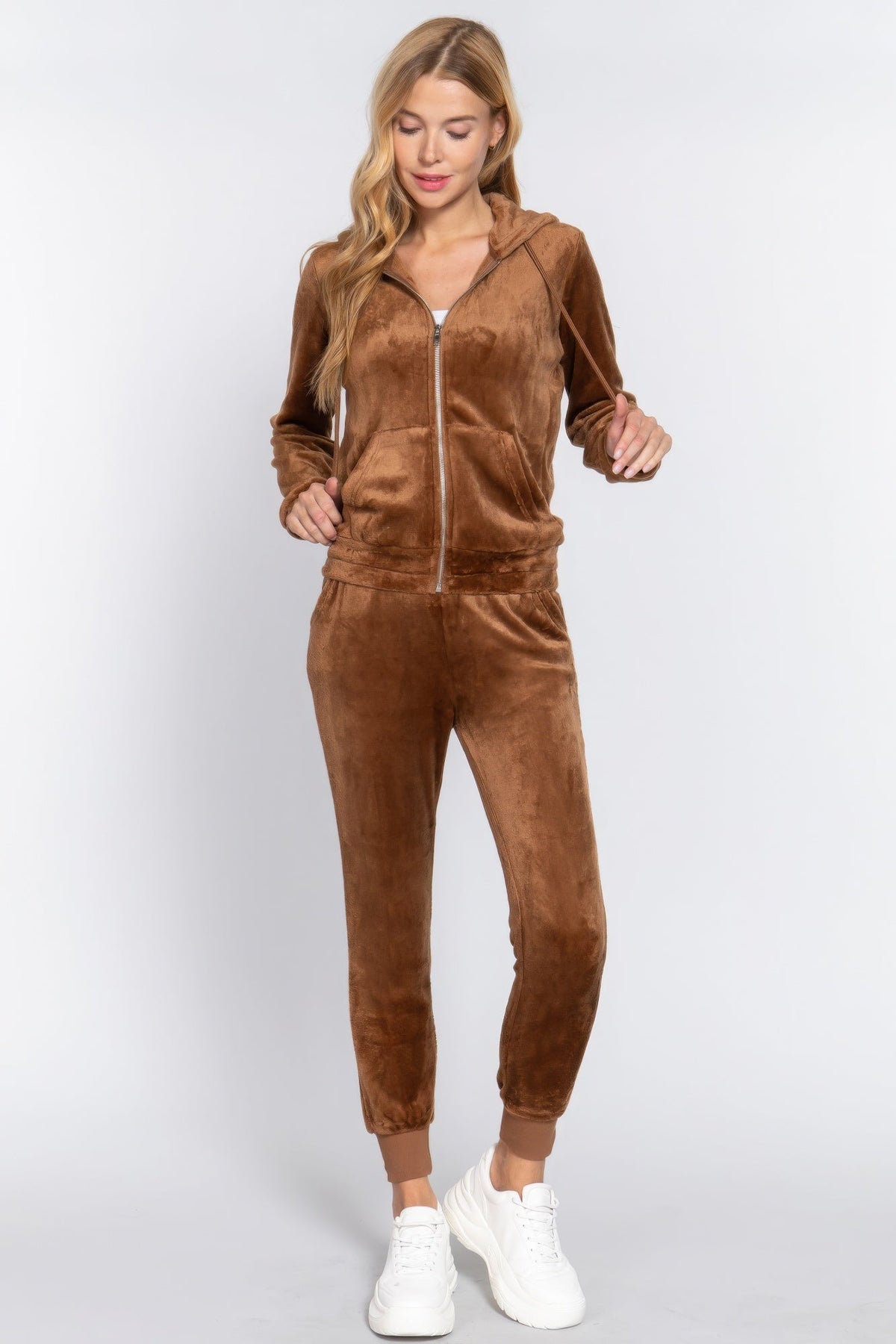 Faux Fur Jacket &amp; Jogger Pants Set